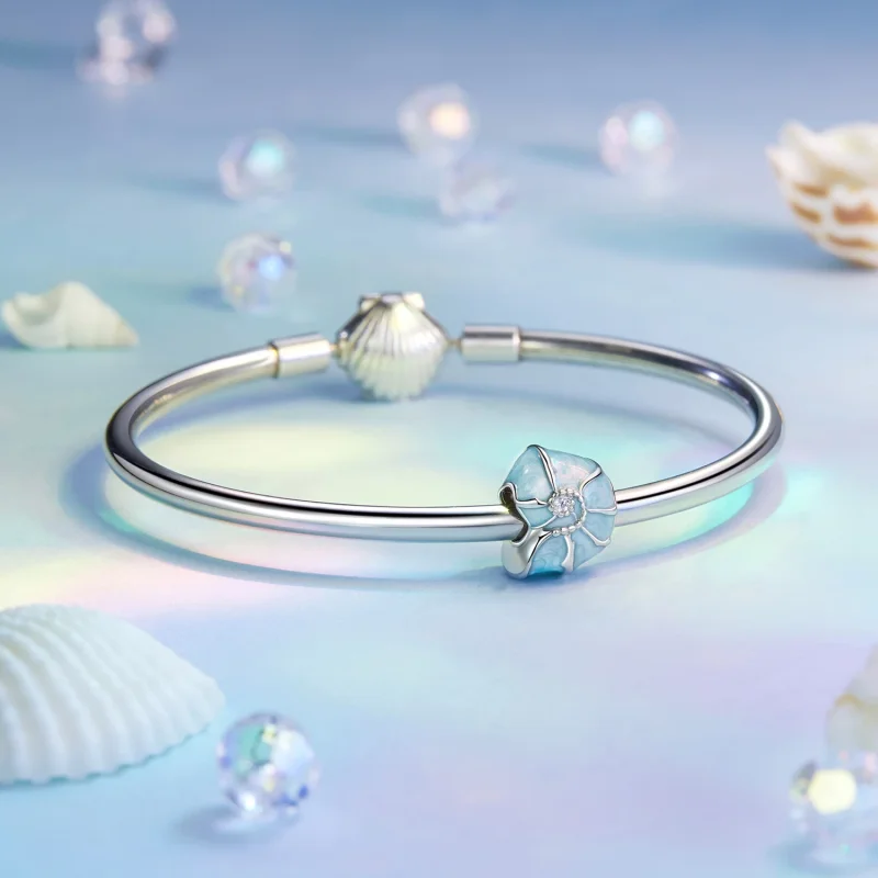 (изображение за) Талисман със синя раковина в стил PANDORA - BSC1018 - Преглед 5