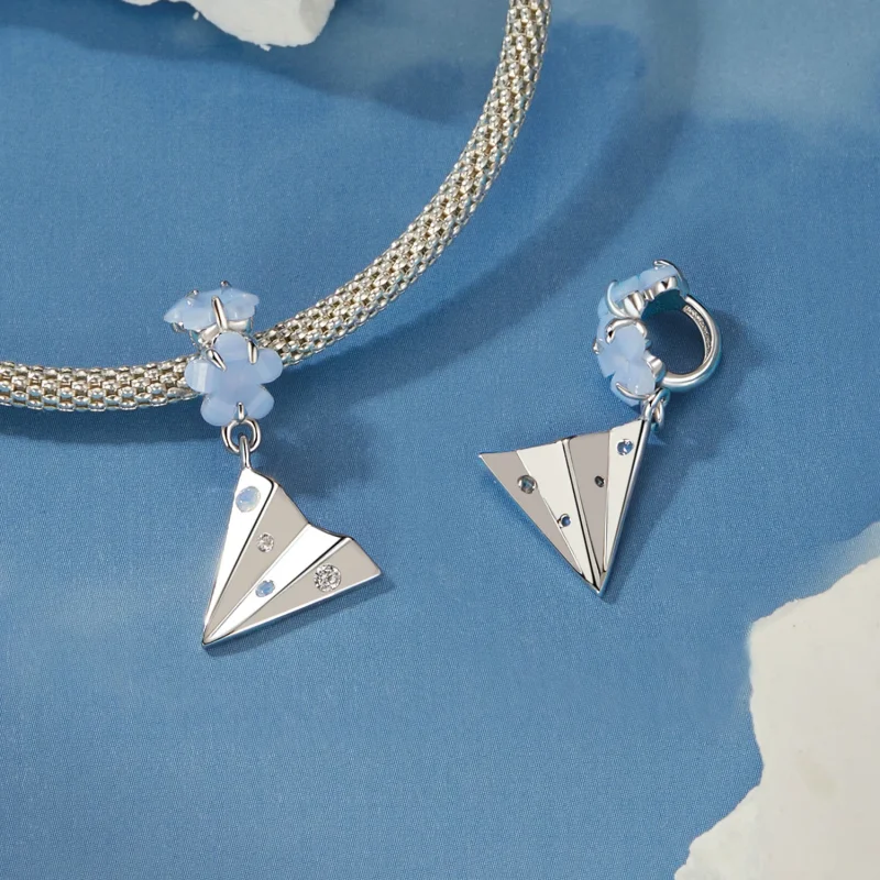 (изображение за) Висулка от хартиен самолет в стил PANDORA - BSC1027 - Преглед 4