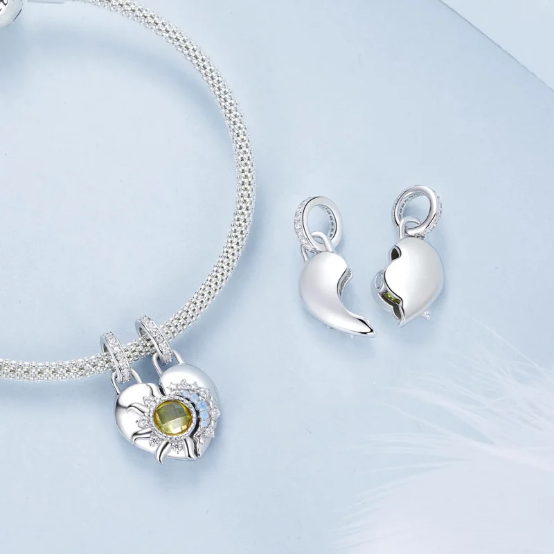(изображение за) Любовна висулка Слънце и Луна в стил PANDORA - BSC1034 - Преглед 9
