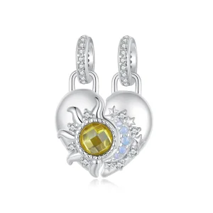 Любовна висулка Слънце и Луна в стил PANDORA - BSC1034 (изображение за) Любовна висулка Слънце и Луна в стил PANDORA - BSC1034