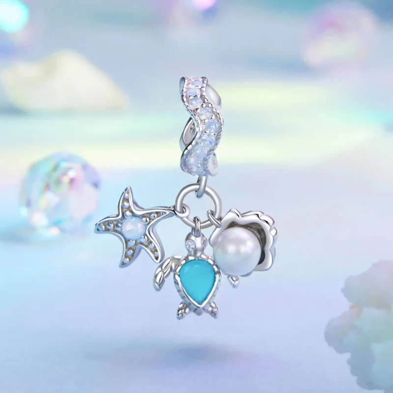 (изображение за) Сини океански висулки в стил PANDORA - BSC992 - Преглед 2