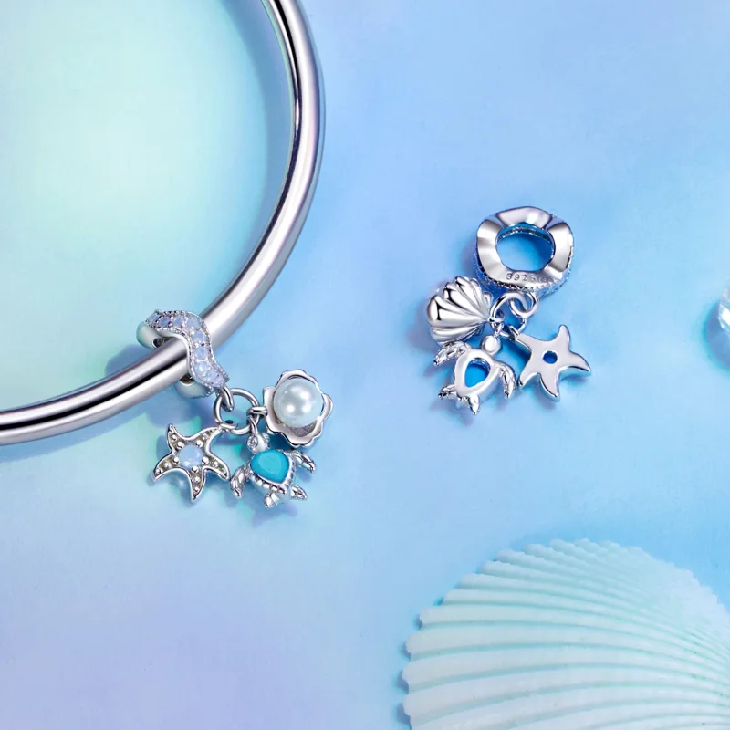 (изображение за) Сини океански висулки в стил PANDORA - BSC992 - Преглед 4