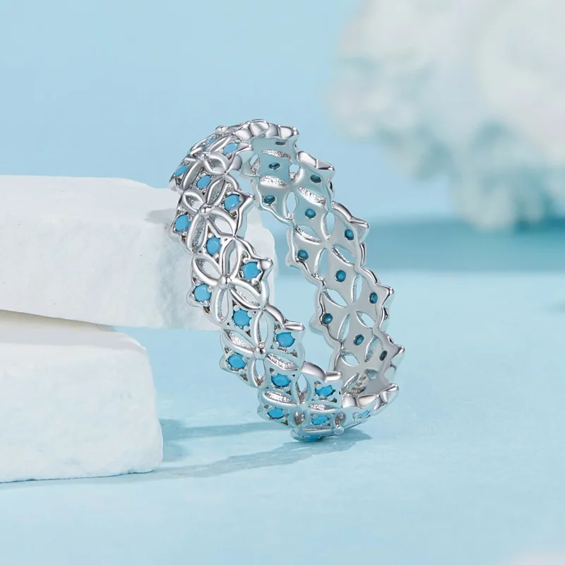 (изображение за) Пръстен с тюркоаз в стил PANDORA - BSR556 - Преглед 2