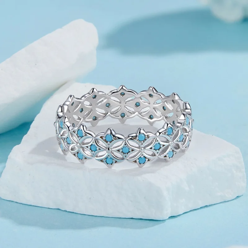 (изображение за) Пръстен с тюркоаз в стил PANDORA - BSR556 - Преглед 3