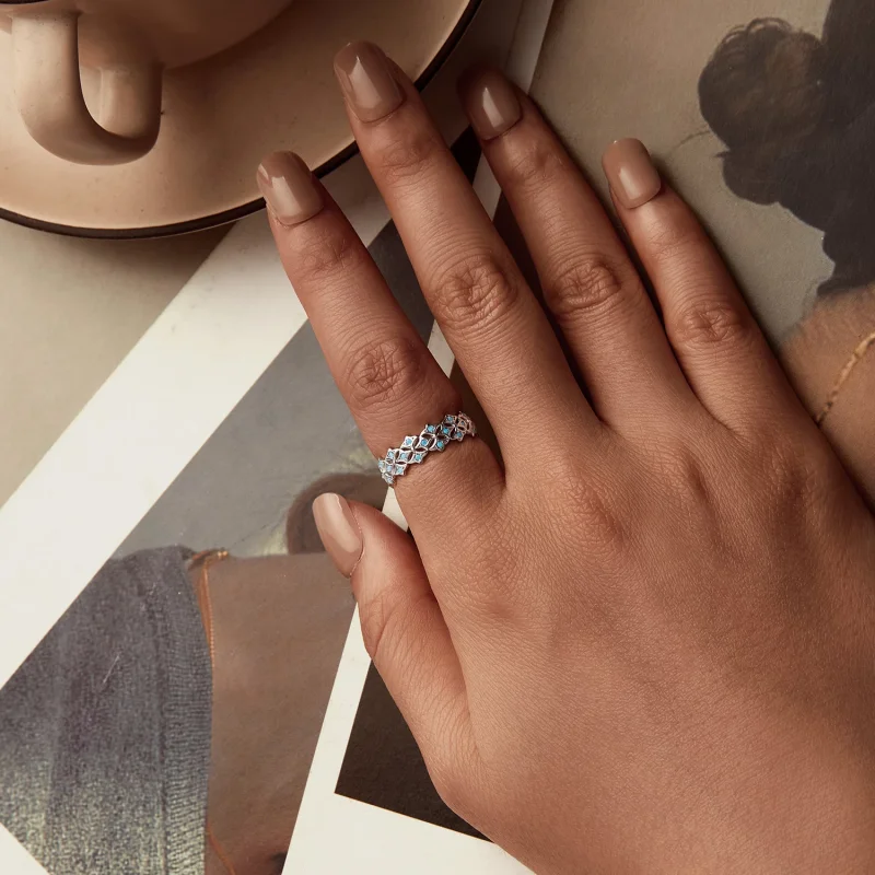 (изображение за) Пръстен с тюркоаз в стил PANDORA - BSR556 - Преглед 4