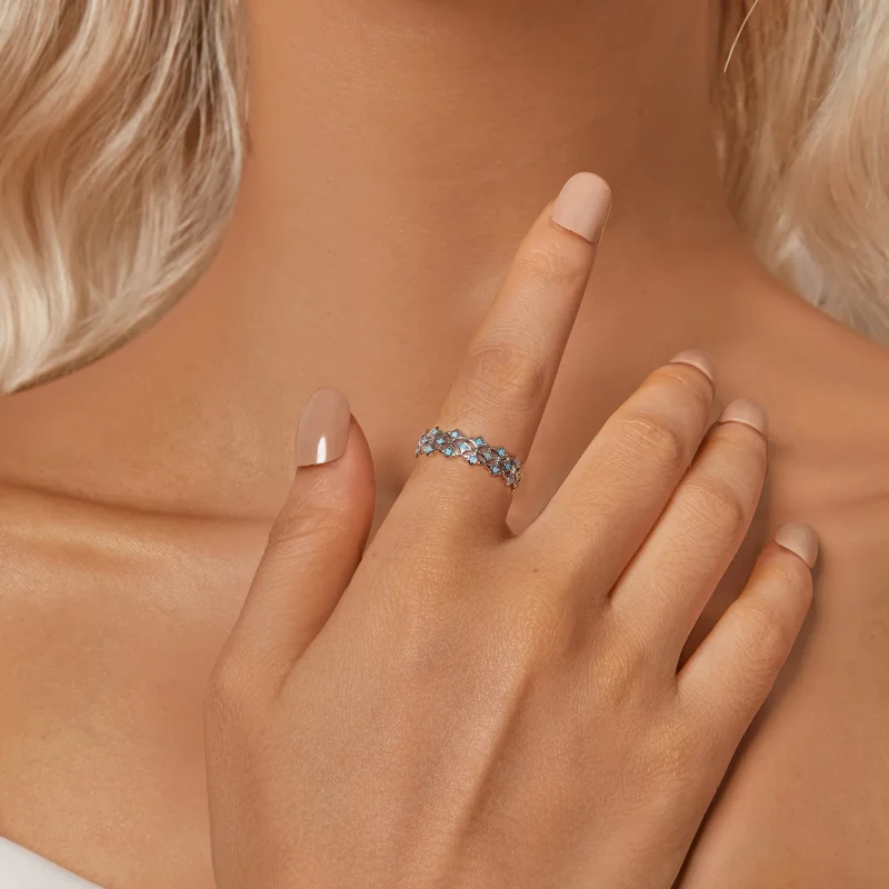 (изображение за) Пръстен с тюркоаз в стил PANDORA - BSR556 - Преглед 6
