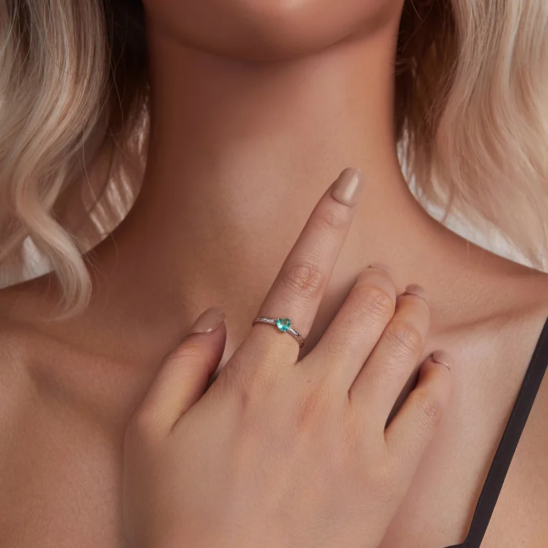 (изображение за) Пръстен с диамант в стил PANDORA - BSR563 - Преглед 6