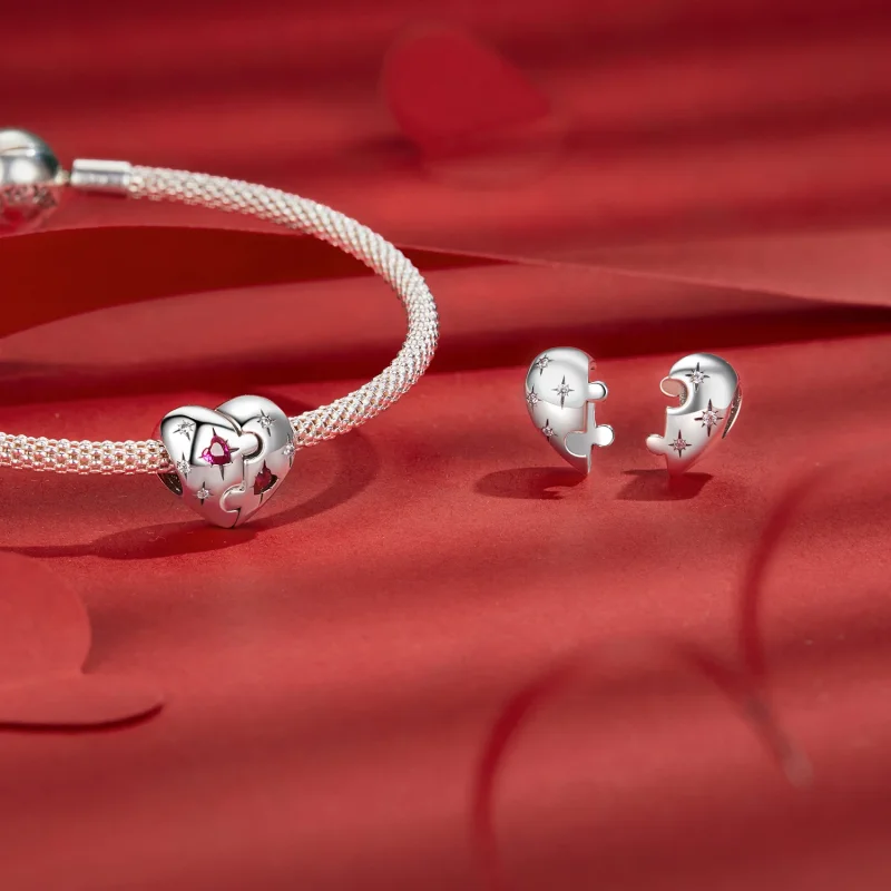 (изображение за) Талисман сърце в стил PANDORA Jigsaw - SCC2775 - Преглед 4