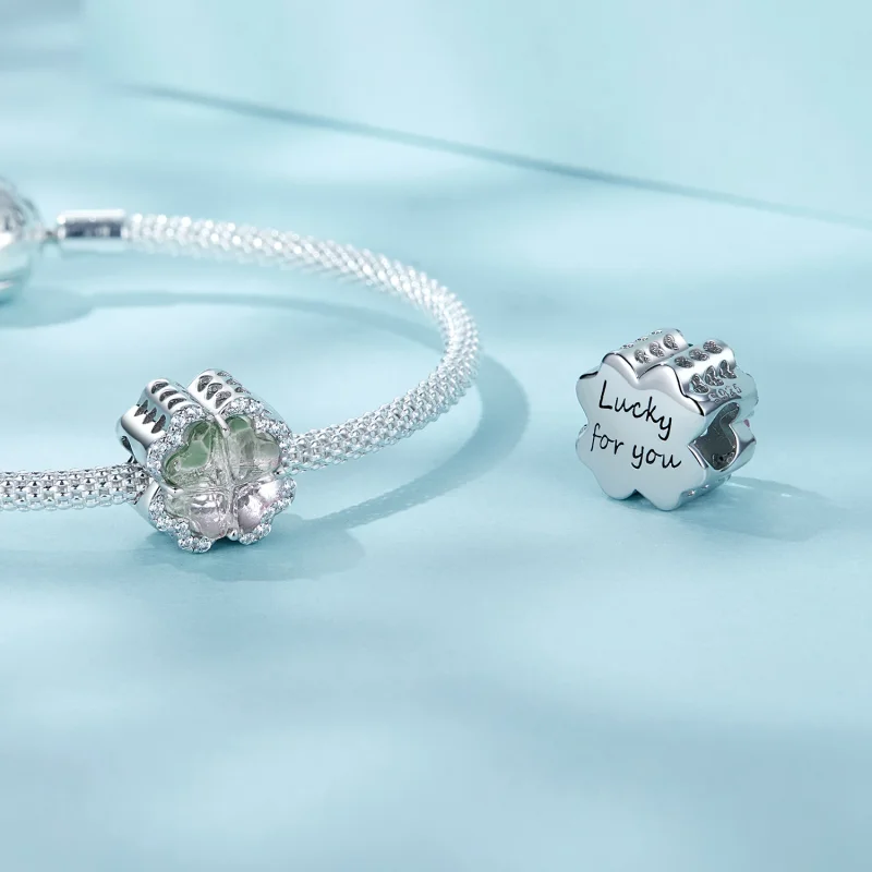 (изображение за) Талисман с четирилистна детелина в стил PANDORA - SCC2803 - Преглед 4