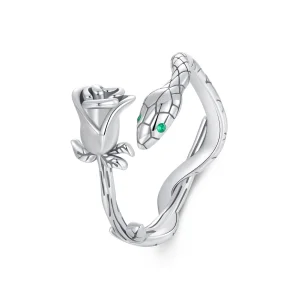 Отворен пръстен със змия в стил PANDORA - SCR1041-E (изображение за) Отворен пръстен със змия в стил PANDORA - SCR1041-E