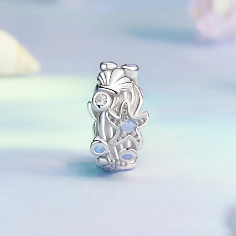 (изображение за) Талисман PANDORA Style Blue Ocean Silicone Spacer - BSC1019 - Преглед 2