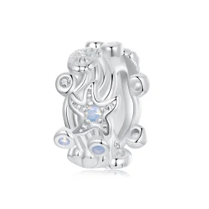 (изображение за) Талисман PANDORA Style Blue Ocean Silicone Spacer - BSC1019