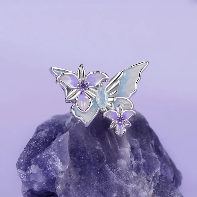 (изображение за) Талисман PANDORA Style Butterfly Iris - BSC1030 - Преглед 2