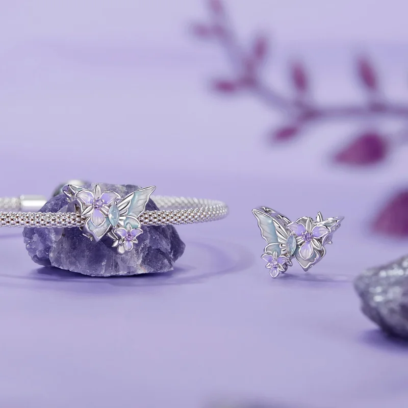 (изображение за) Талисман PANDORA Style Butterfly Iris - BSC1030 - Преглед 4