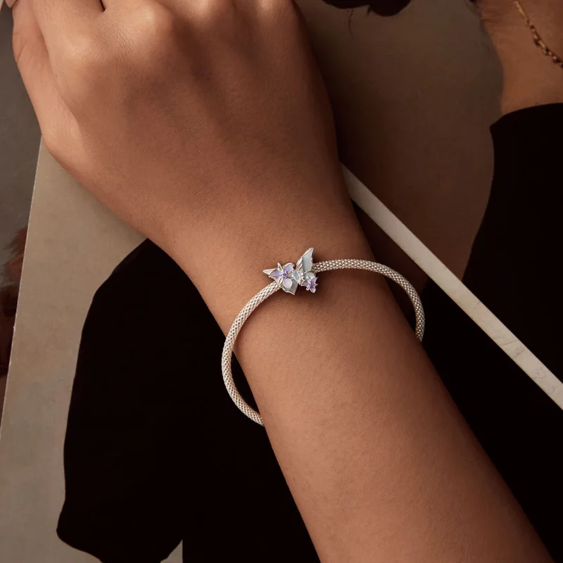 (изображение за) Талисман PANDORA Style Butterfly Iris - BSC1030 - Преглед 6