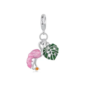 Талисман PANDORA Style Flamingo Tortoise Leaf - SCC2830 (изображение за) Талисман PANDORA Style Flamingo Tortoise Leaf - SCC2830