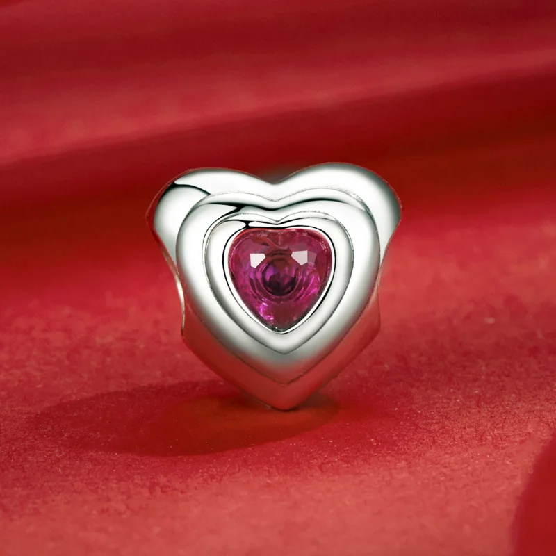 (изображение за) Талисман PANDORA Style Love Heart Classic Halo - SCC2776 - Преглед 2