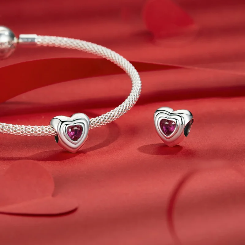 (изображение за) Талисман PANDORA Style Love Heart Classic Halo - SCC2776 - Преглед 4