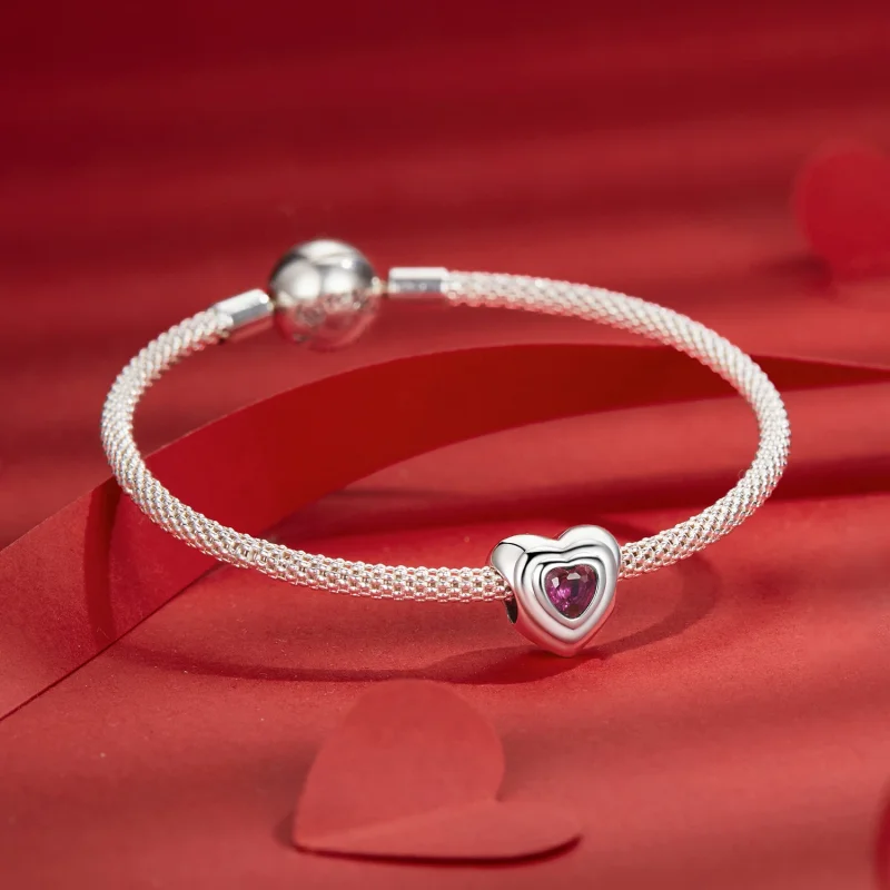 (изображение за) Талисман PANDORA Style Love Heart Classic Halo - SCC2776 - Преглед 5