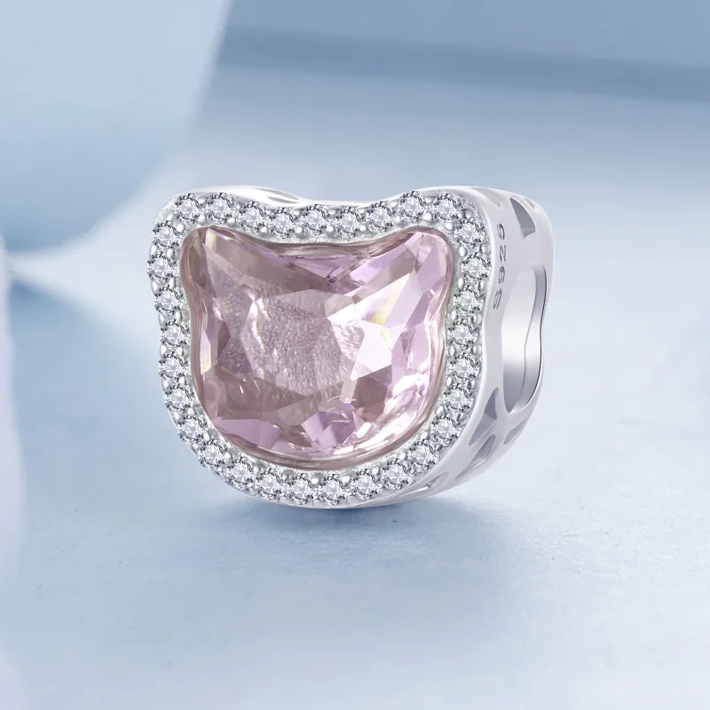 (изображение за) Талисман PANDORA Style Pink Cat - BSC1020 - Преглед 2