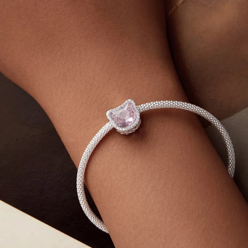 (изображение за) Талисман PANDORA Style Pink Cat - BSC1020 - Преглед 7