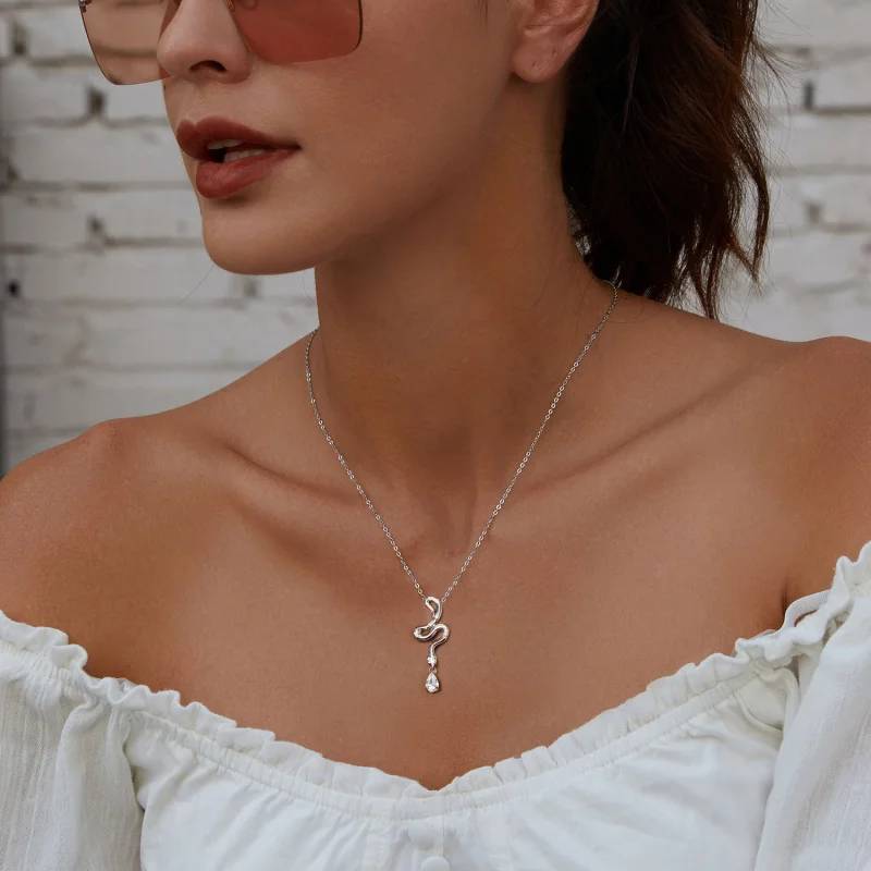 (изображение за) Колие PANDORA Style Snake - BSN385 - Преглед 6
