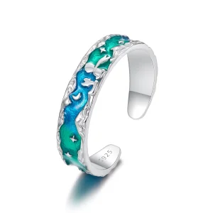 (изображение за) PANDORA Style Aurora Stars Little Prince and Fox Opening Ring - SCR1021-E