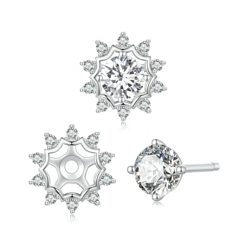 (изображение за) PANDORA Style Brilliant Beauty Обеци с моасанит 0,5 карата (два сертификата) - M - Преглед 2