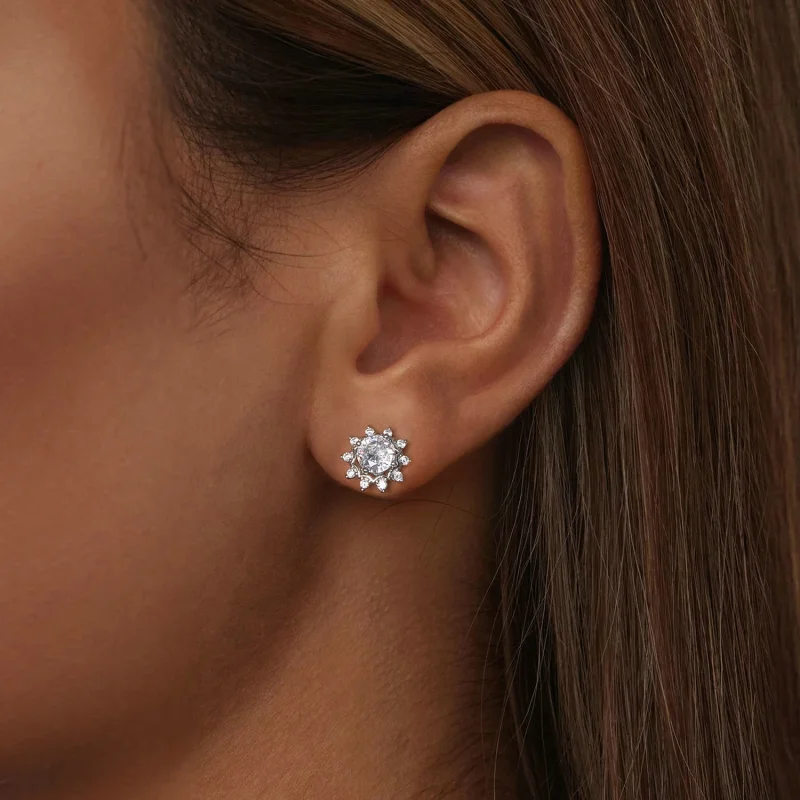 (изображение за) PANDORA Style Brilliant Beauty Обеци с моасанит 0,5 карата (два сертификата) - M - Преглед 6