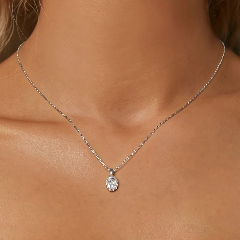 (изображение за) PANDORA Style Brilliant Beauty 1ct огърлица от моасанит (с един сертификат) - MS - Преглед 5