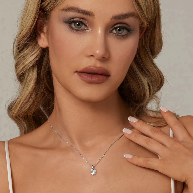 (изображение за) PANDORA Style Brilliant Beauty 1ct огърлица от моасанит (с един сертификат) - MS - Преглед 6
