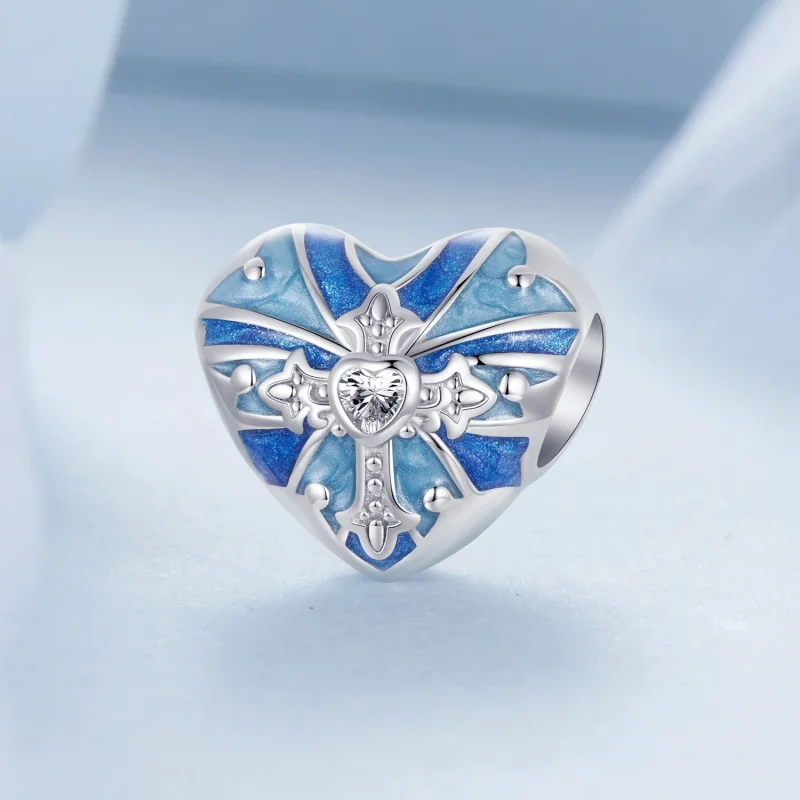 (изображение за) PANDORA Style Талисман с кръст във формата на сърце - BSC1024 - Преглед 2