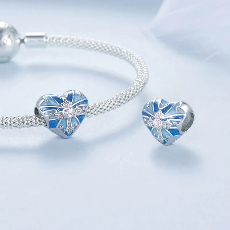 (изображение за) PANDORA Style Талисман с кръст във формата на сърце - BSC1024 - Преглед 4
