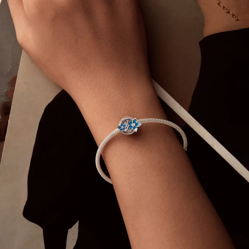 (изображение за) PANDORA Style Малък талисман с цветя делфиниум - BSC1029 - Преглед 6