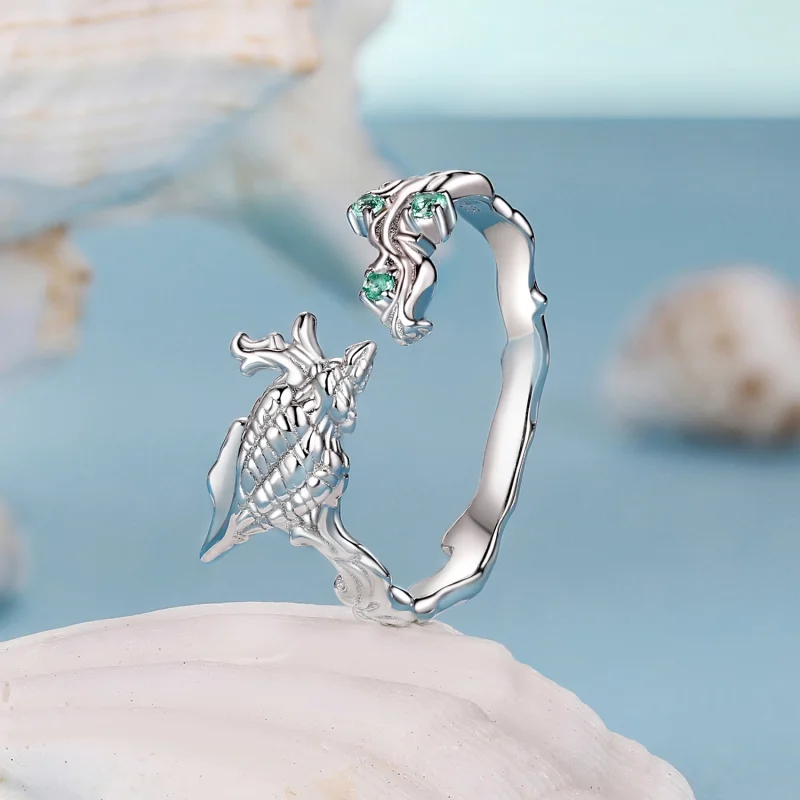 (изображение за) PANDORA Style Conch shell Open Ring - BSR554-E - Преглед 2