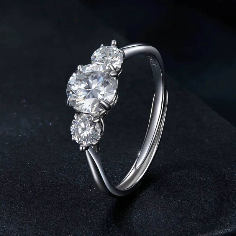 (изображение за) PANDORA Style Romantic 1ct моасанит пръстен (с един сертификат) - MSR051-E - Преглед 2