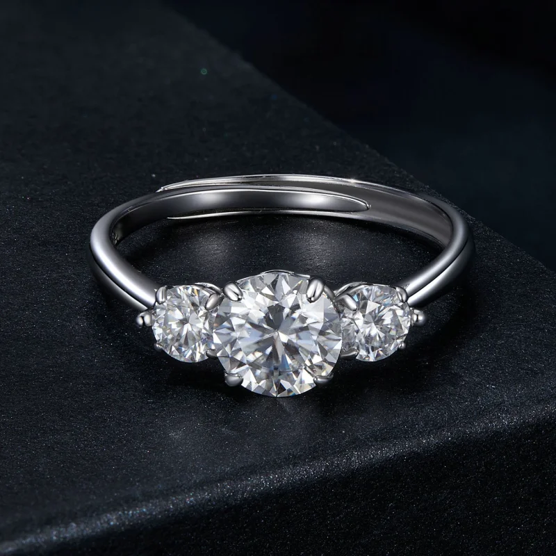 (изображение за) PANDORA Style Romantic 1ct моасанит пръстен (с един сертификат) - MSR051-E - Преглед 3
