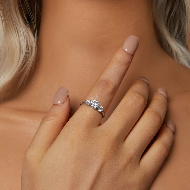 (изображение за) PANDORA Style Romantic 1ct моасанит пръстен (с един сертификат) - MSR051-E - Преглед 5