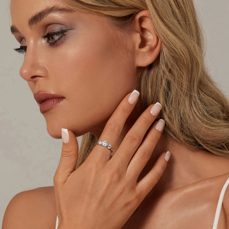 (изображение за) PANDORA Style Romantic 1ct моасанит пръстен (с един сертификат) - MSR051-E - Преглед 6