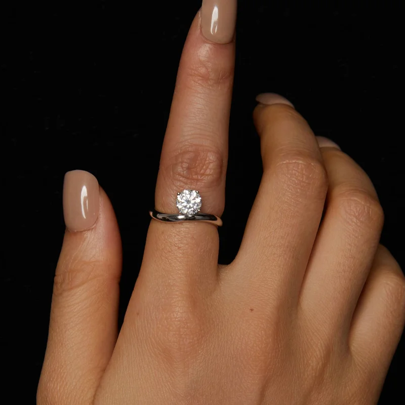 (изображение за) PANDORA Style Simple 1ct Moissanite пръстен (с един сертификат) - MSR050 - Преглед 4