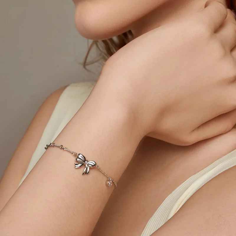 (изображение за) Гривна с панделка в стил PANDORA - BSB187 - Преглед 8