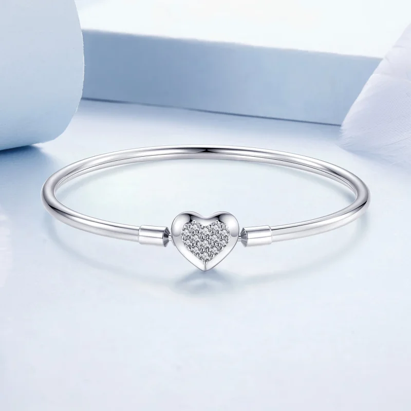 (изображение за) Основна гривна със сърце в стил PANDORA - BSB192 - Преглед 4