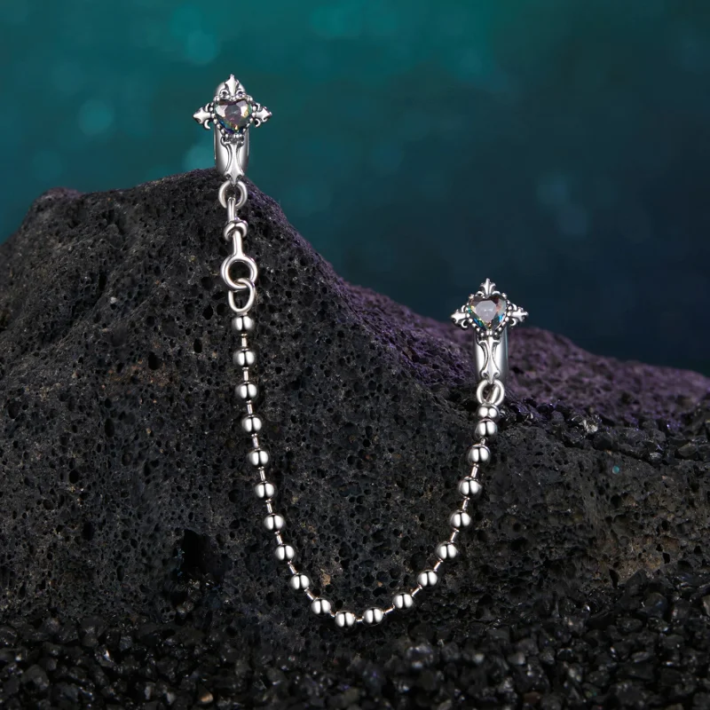 (изображение за) Ретро кръстосана силиконова предпазна верига в стил PANDORA - BSC1060 - Преглед 2