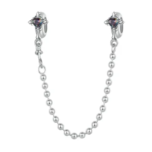 (изображение за) Ретро кръстосана силиконова предпазна верига в стил PANDORA - BSC1060