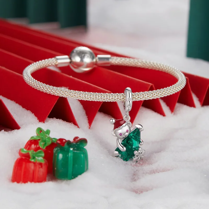 (изображение за) Висулка Коледна мечка в стил PANDORA - BSC1065 - Преглед 3