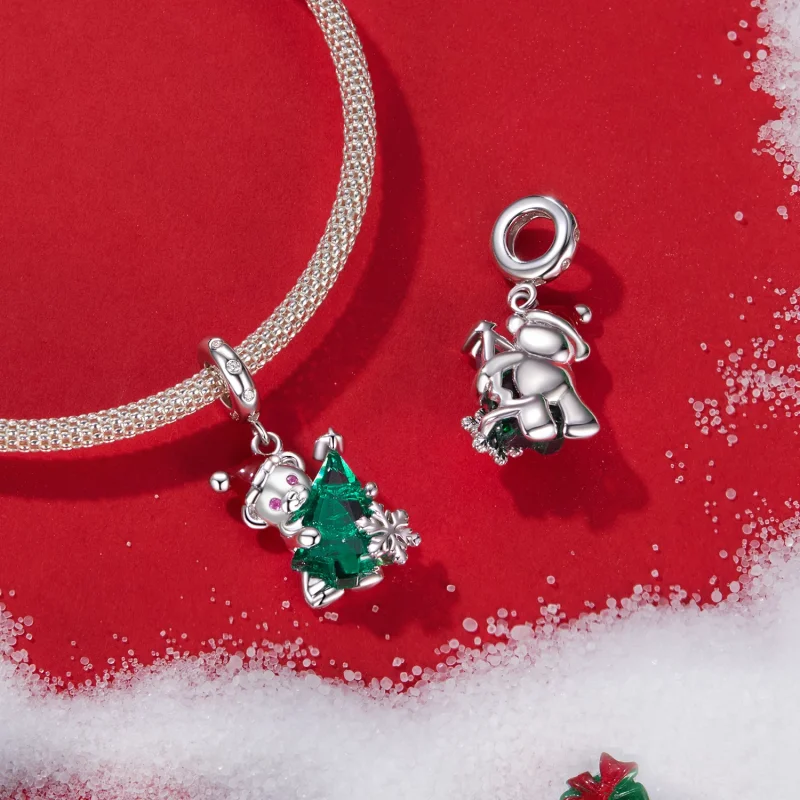 (изображение за) Висулка Коледна мечка в стил PANDORA - BSC1065 - Преглед 4