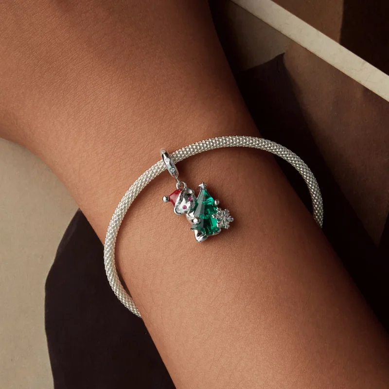 (изображение за) Висулка Коледна мечка в стил PANDORA - BSC1065 - Преглед 5