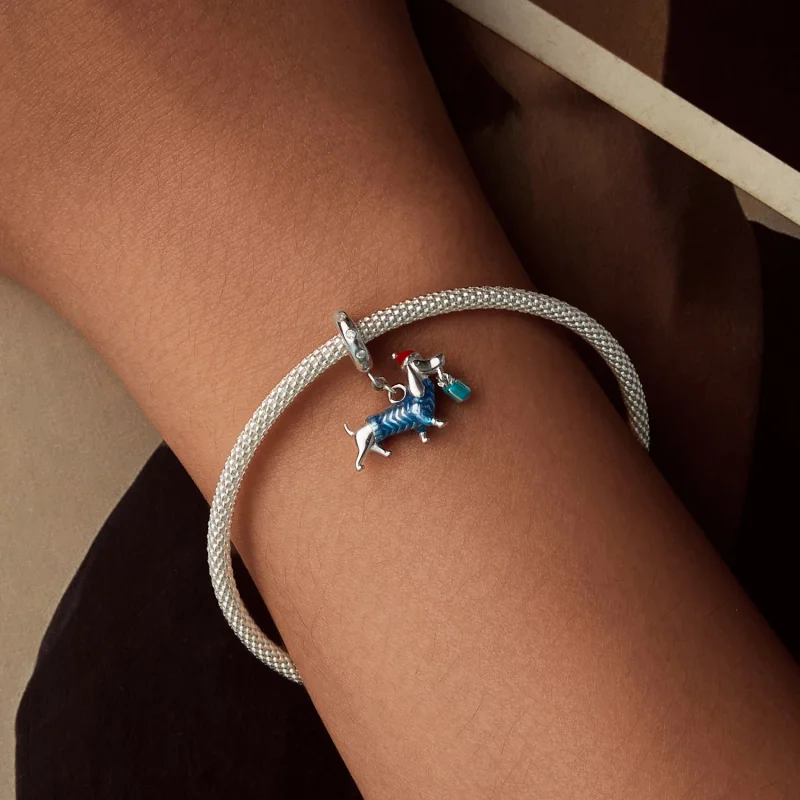 (изображение за) Коледна висулка с дакел в стил PANDORA - BSC1069 - Преглед 5