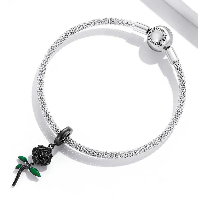 (изображение за) Медальон черна роза в стил PANDORA - BSC584 - Преглед 6