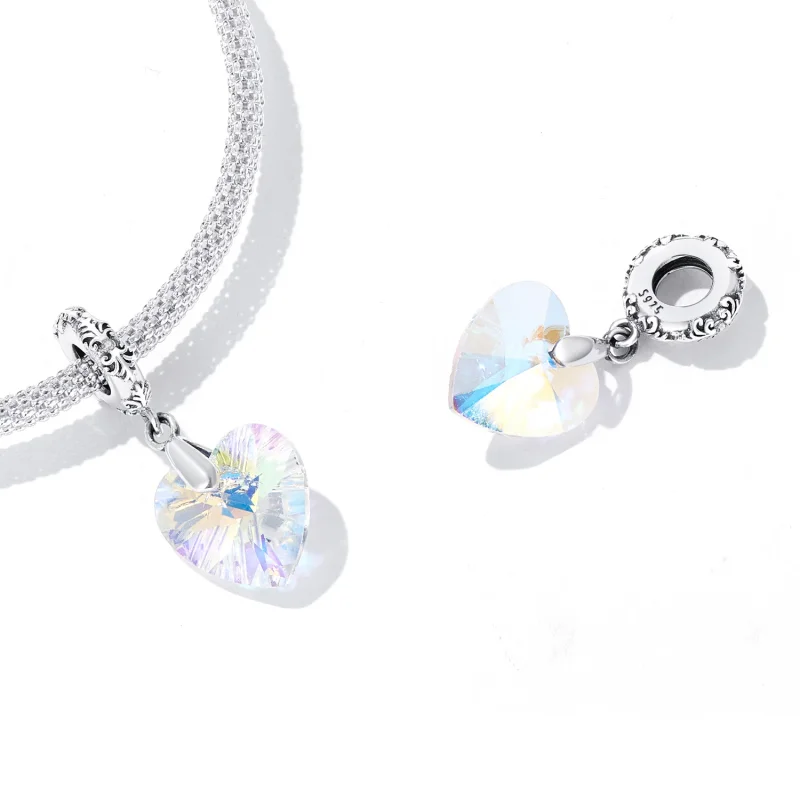 (изображение за) Стъклени мъниста сърце в стил PANDORA - BSC602 - Преглед 4
